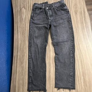 AGOLDE CRISS CROSS STRAIGHT BLACK SHAMBLES JEANS 29